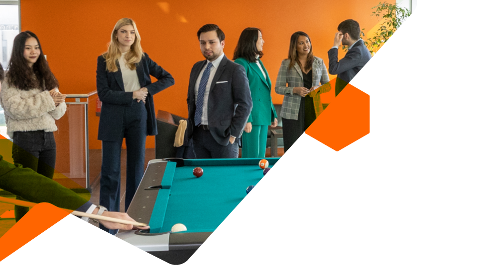 young experts discussing near the pool table