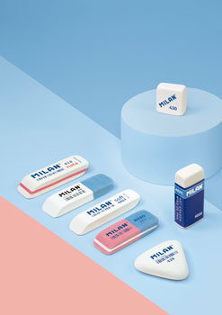 A range of MILAN erasers