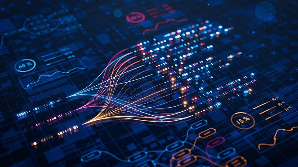 Abstract mage of circuits representing an AI making connections
