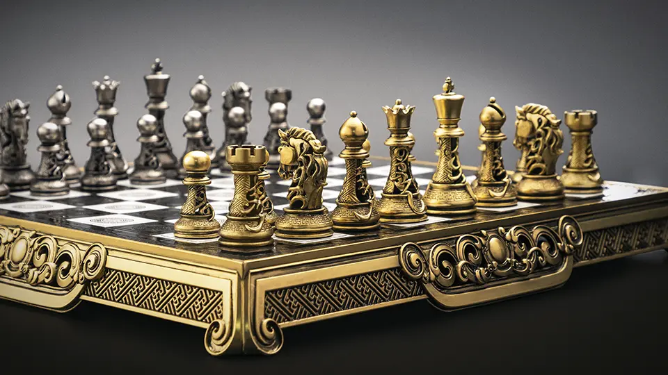 Khaan chess board with pieces