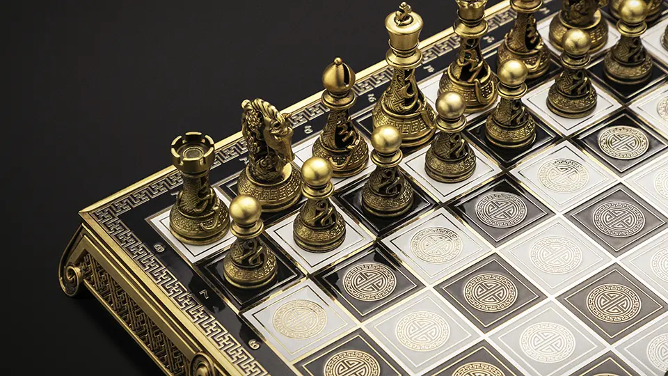 Mongolian chess set from Khaan Chess