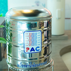 The first version was a steel tank container and then developed to the ones seen at the back