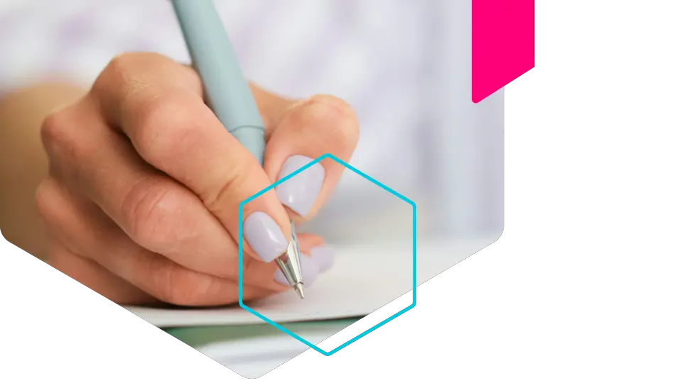 hand writing with a pen
