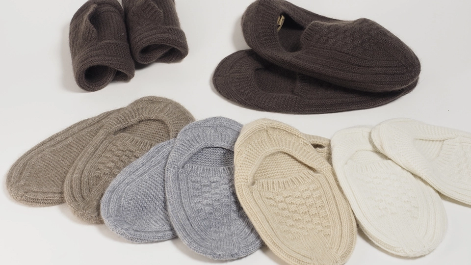 Zuzu’s range of cashmere slippers 